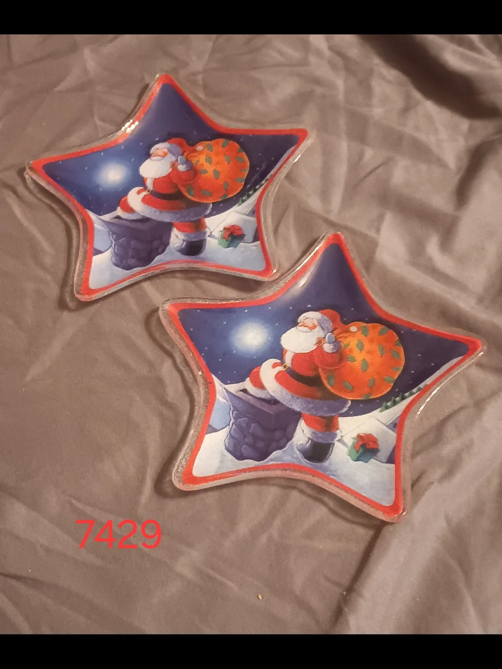 2 Gorham Star Holiday Candy Dishes with Santa
